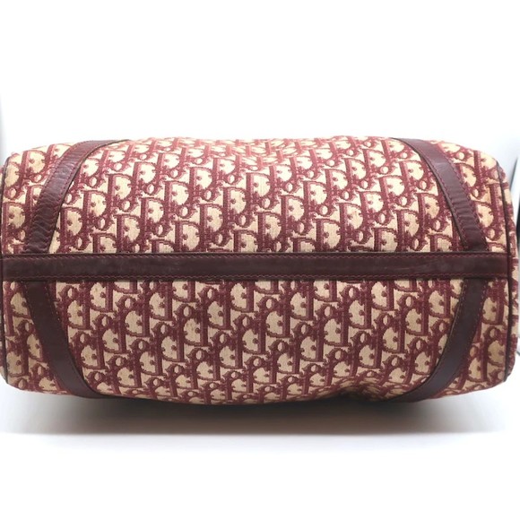 Vintage Christian Dior Trotter Boston Bag Burgundy Diorissimo Canvas - Picture 7 of 11